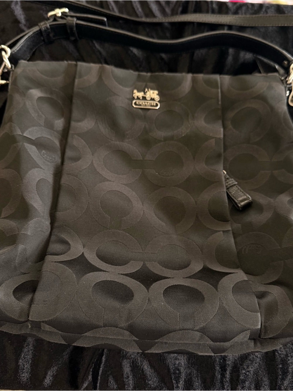 Coach Black Signature Shoulder/Crossbody Bag
